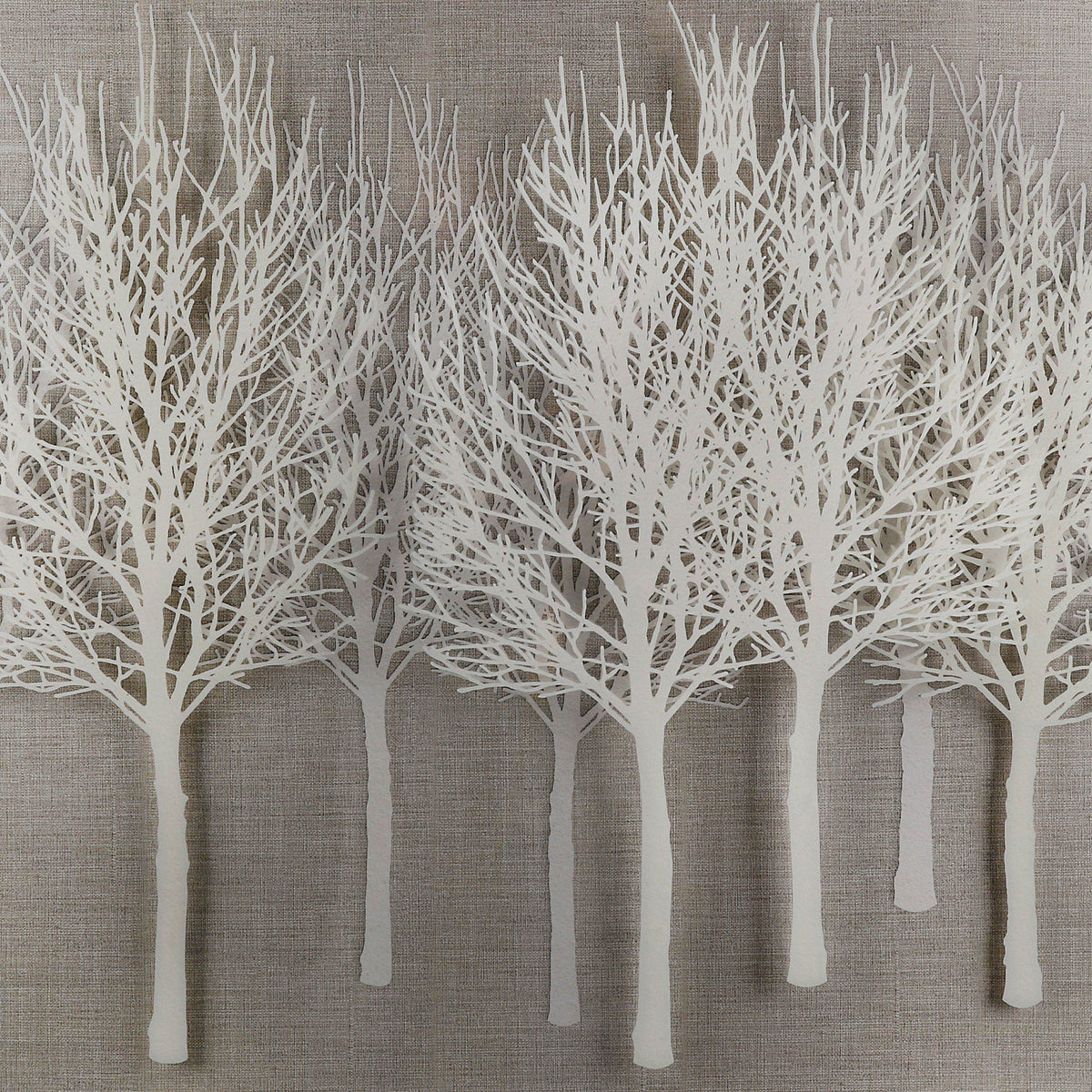 Silver Woodland Relief Framed Art – 111cm – detail view