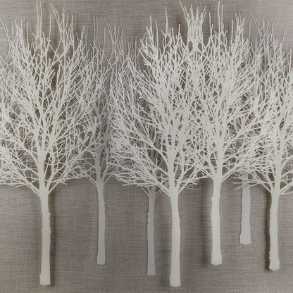 Silver Woodland Relief Framed Art – 111cm – detail view