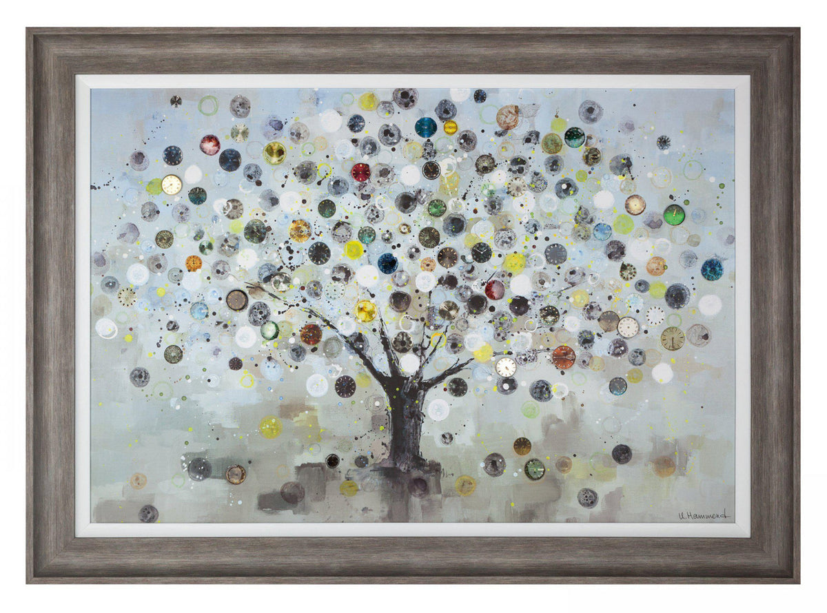 Silvered Celebration Tree Framed Canvas – 115cm – detail view