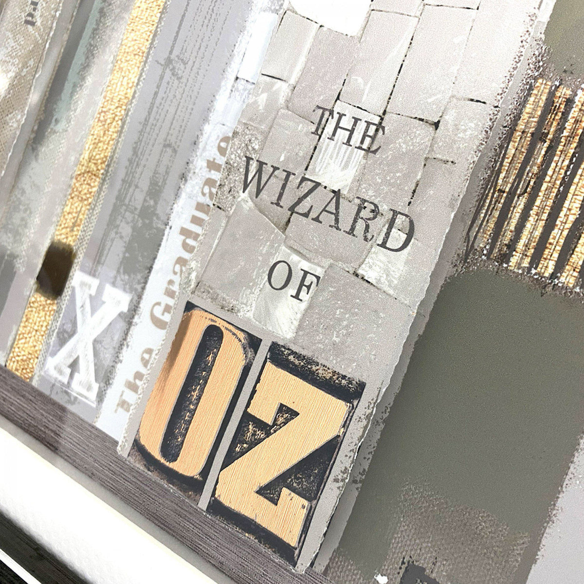 Library Shelf Panorama Framed Art – 122cm – detail view