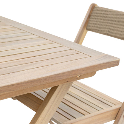 Lindos Folding Garden Dining Set – Natural – additional view