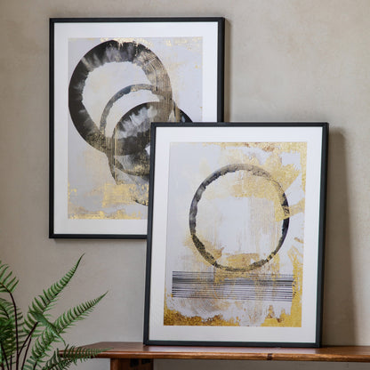 Interlocking Forms Framed Art Pair – room setting