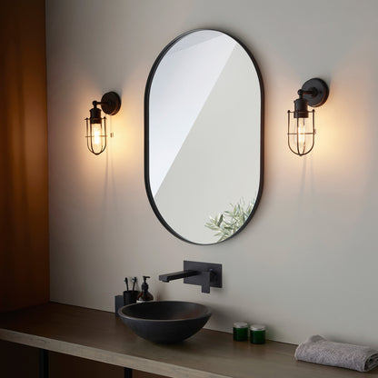 Exeter Bathroom Wall Light – Black – room setting