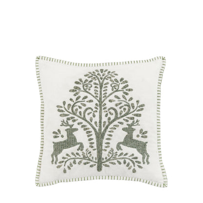 Woodland Tree Scene Embroidered Cushion – product view
