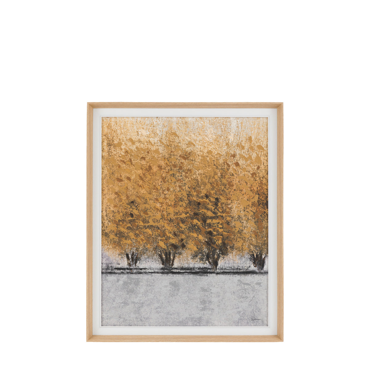 Golden Ember Abstract Framed Canvas – 112cm – product view
