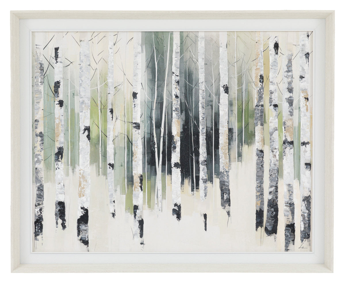 Quiet Birch Abstract Framed Canvas – 107cm – product view