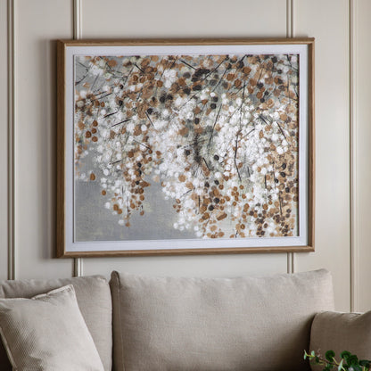 Champagne Blossom Framed Canvas – 113cm – room setting