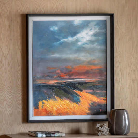 Sunset Coast Framed Canvas – 112cm – room setting