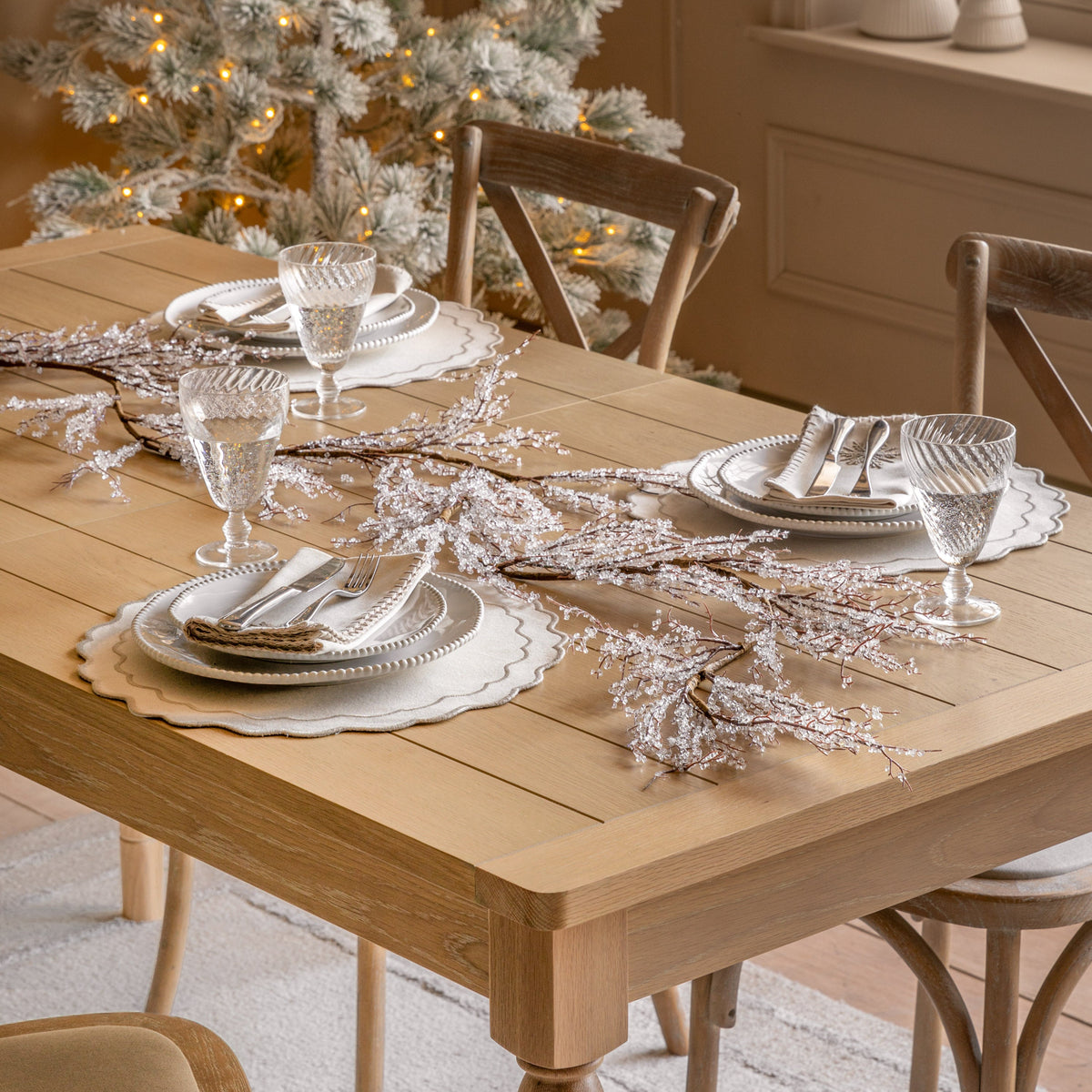 Frosted Twig Christmas Garland – styled setting