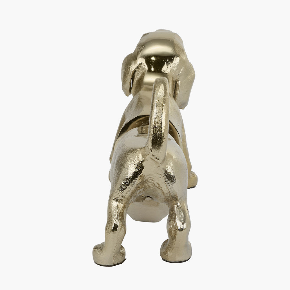 Gold Metal Sausage Dog Book Ends — view 2