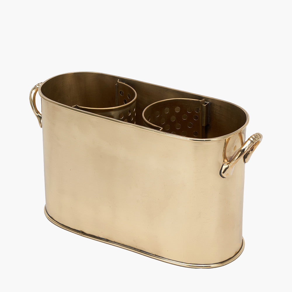 Gold Metal Two Bottle Wine Holder — view 2