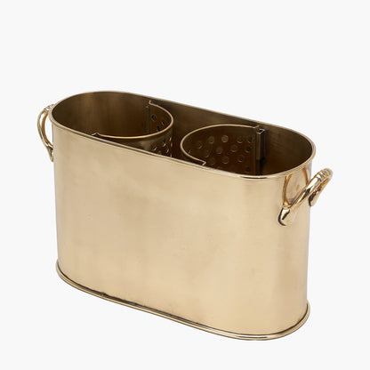 Gold Metal Two Bottle Wine Holder — view 2