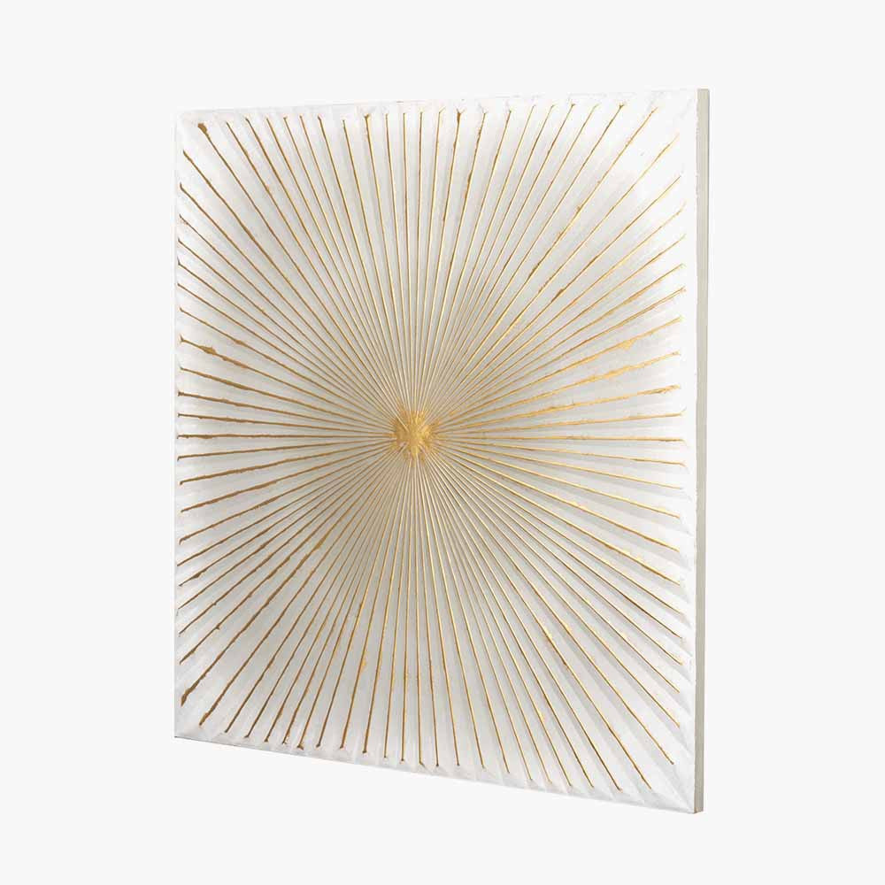 White and Gold Metal Sunburst Wall Art — view 2