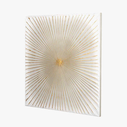White and Gold Metal Sunburst Wall Art — view 2