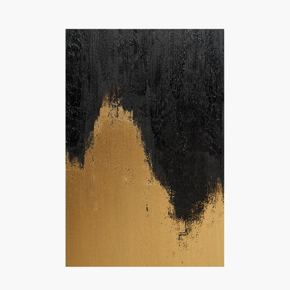 Black & Gold Textured Abstract Canvas — view 4