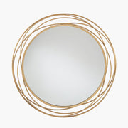 Antique Gold Metal Swirl Round Wall Mirror — view 1