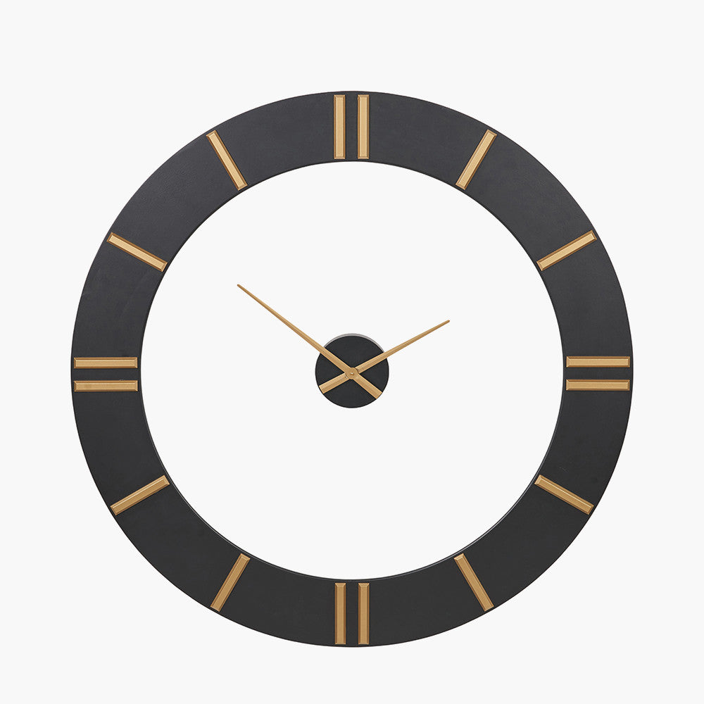 Black and Gold 2 Piece Open Wall Clock — view 1