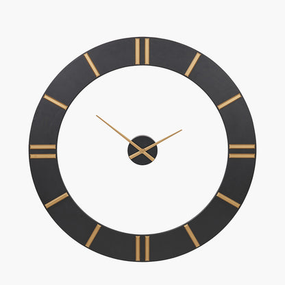 Black and Gold 2 Piece Open Wall Clock — view 1