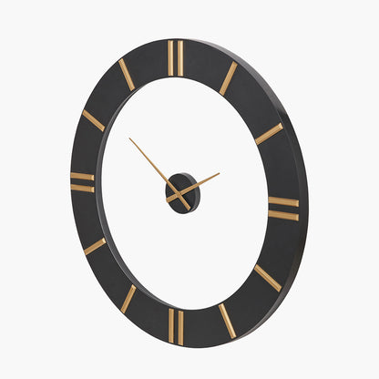 Black and Gold 2 Piece Open Wall Clock — view 2
