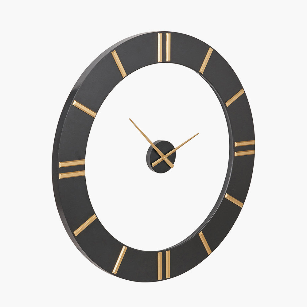 Black and Gold 2 Piece Open Wall Clock — view 3