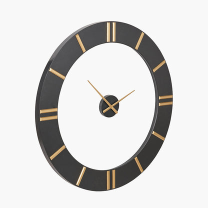 Black and Gold 2 Piece Open Wall Clock — view 3