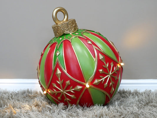 Oversized Red & Green Christmas Bauble — view 1
