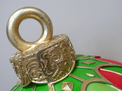 Oversized Red & Green Christmas Bauble — view 2