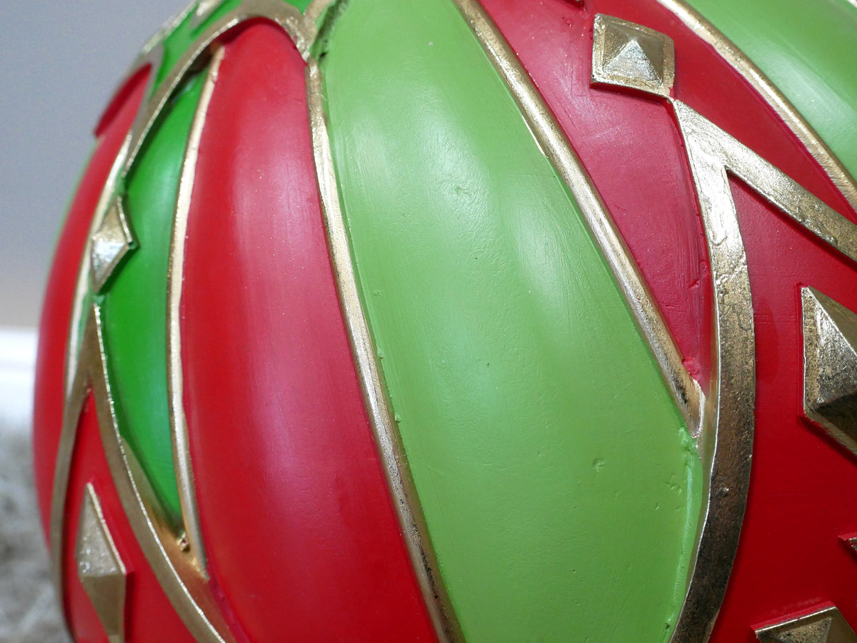 Oversized Red & Green Christmas Bauble — view 3