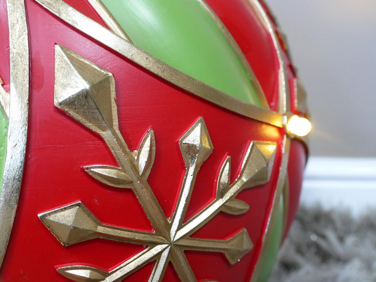 Oversized Red & Green Christmas Bauble — view 4