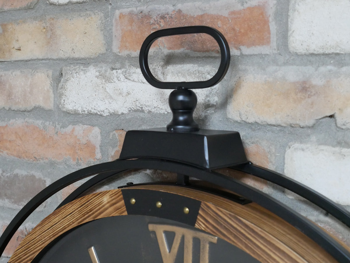Heritage Black Skeleton Gear Wall Clock – 88cm — view 2