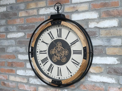Classic White Roman Cog Wall Clock – 74cm — view 2