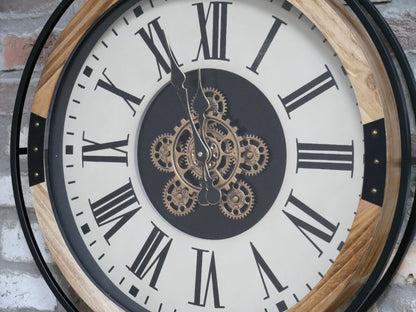 Classic White Roman Cog Wall Clock – 74cm — view 3