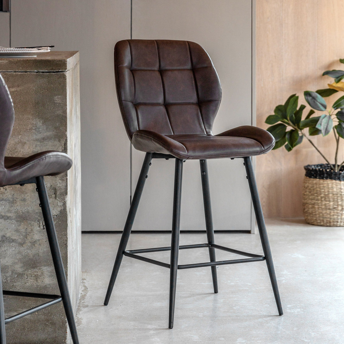 Manford Bar Stools – Brown, Set of 2 — view 2