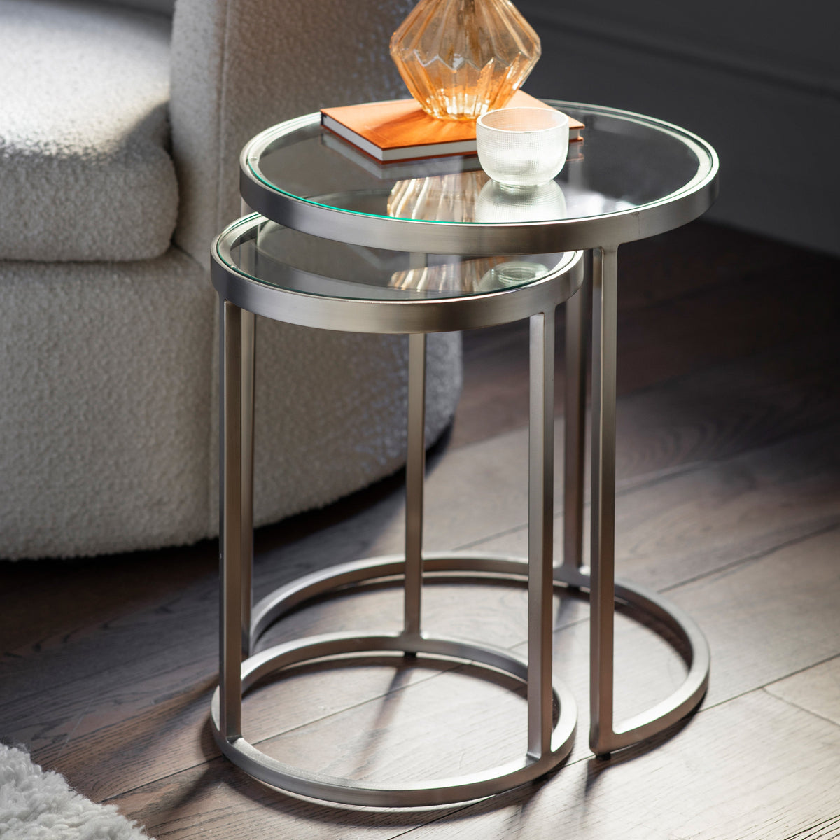 Rowe Nest of Two Tables – Silver — view 1