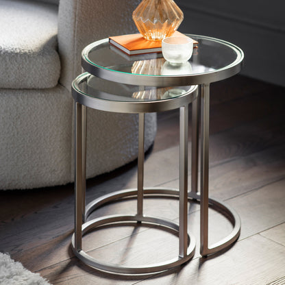 Rowe Nest of Two Tables – Silver — view 1