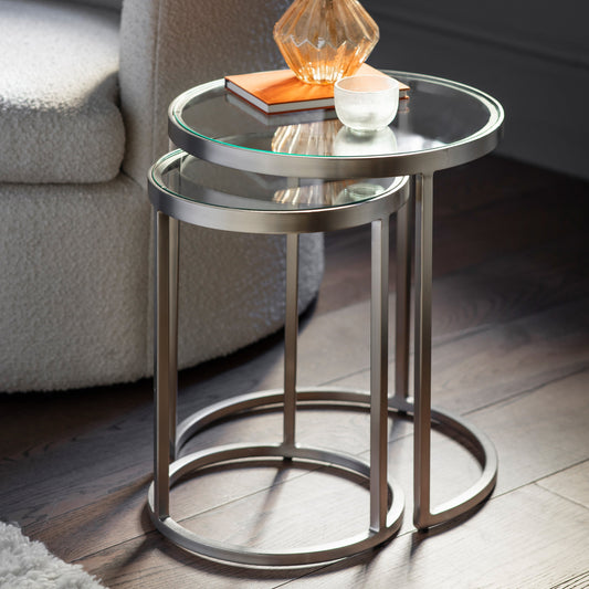 Rowe Nest of Two Tables – Silver — view 1