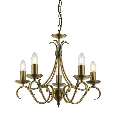 Bernice 5 Pendant Light – Antique Brass — view 1