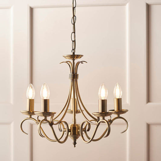 Bernice 5 Pendant Light – Antique Brass — view 2