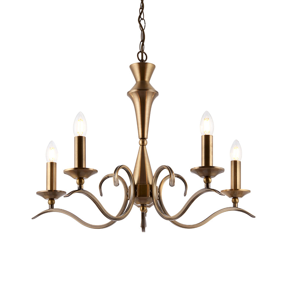 Kora 5 Pendant Light – Antique Brass — view 1