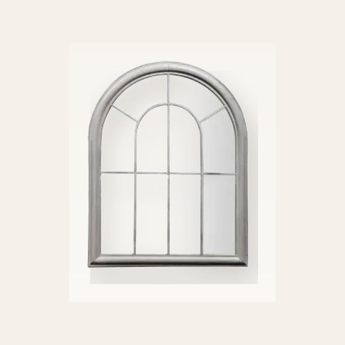 Arched estate finish outdoor mirror