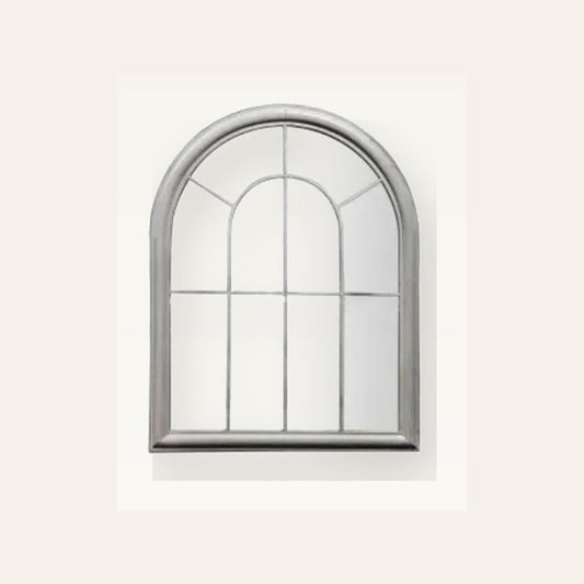 Arched estate finish outdoor mirror