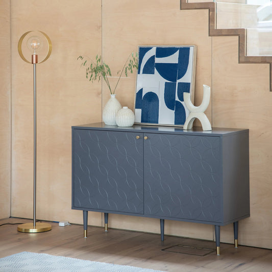 Holbrook grey two door cabinet front view