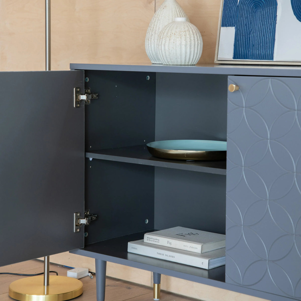 Holbrook grey two door cabinet second view