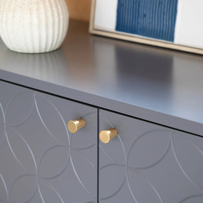 Holbrook grey two door cabinet side view