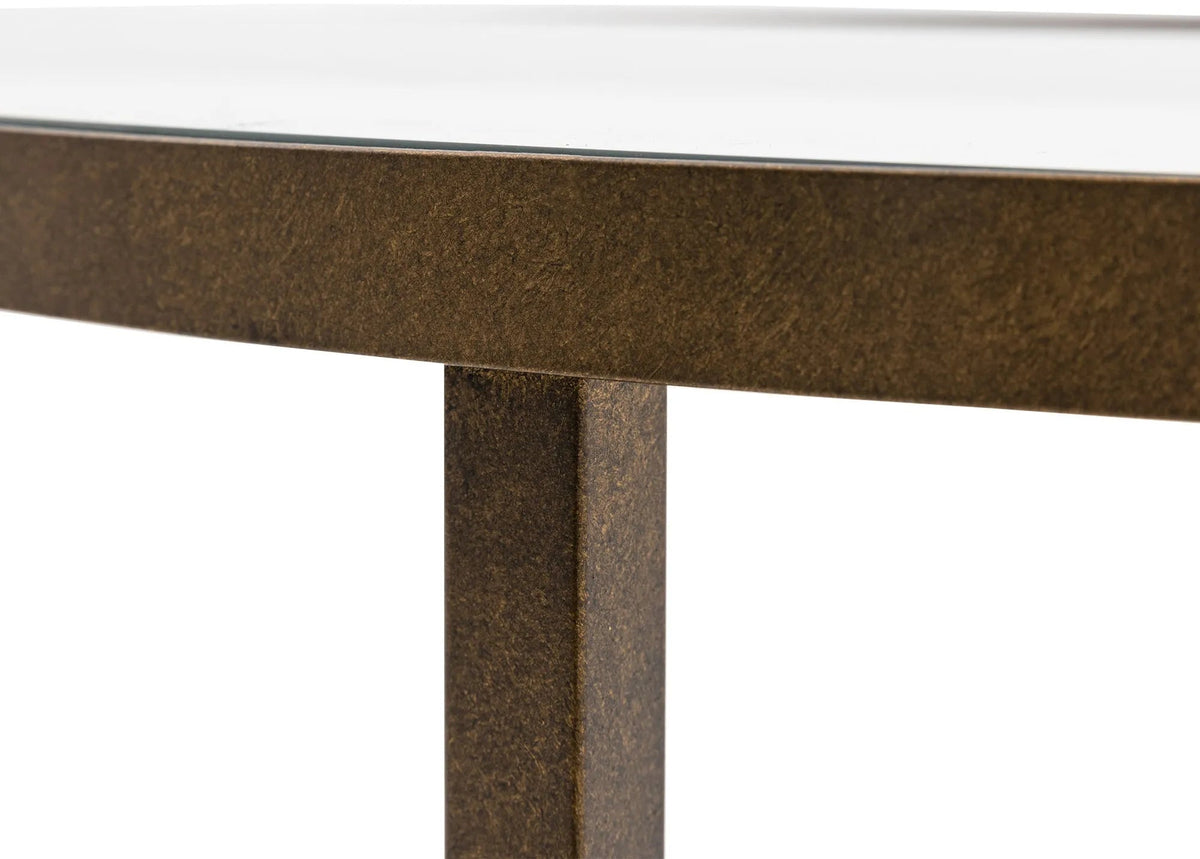 Hudson bronze glass console table styled view