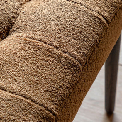 Humber Ochre faux sheepskin upholstery detail