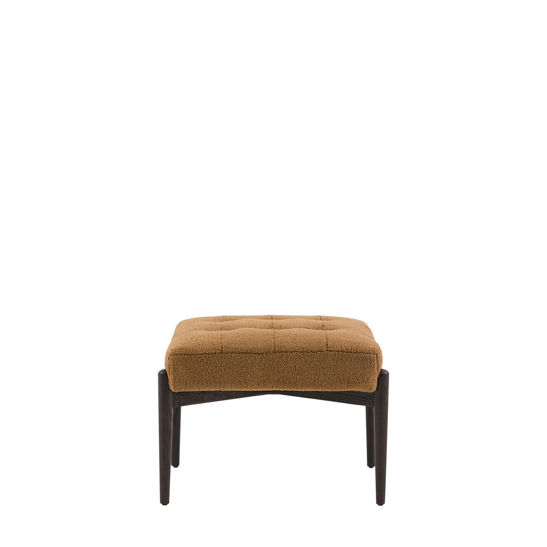 Humber Ochre faux sheepskin footstool front view