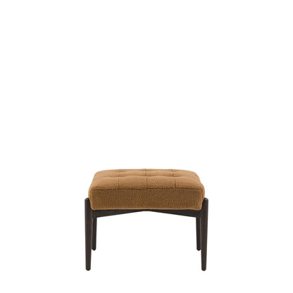 Humber Ochre faux sheepskin footstool front view