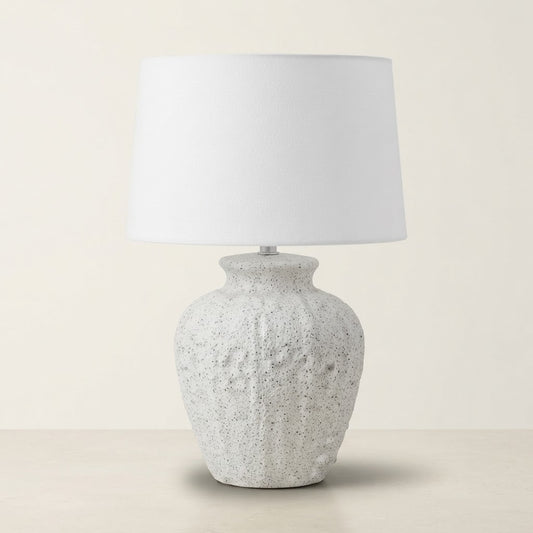 Kalli White & Grey Flecked Ceramic Table Lamp