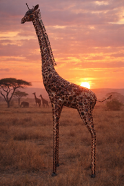 Large giraffe statue